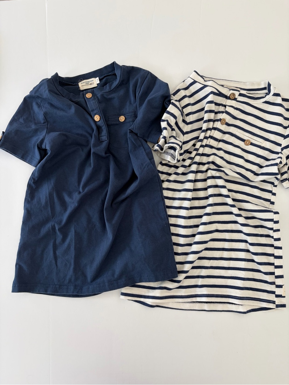 Sawyer & Finn Boys Short Sleeve Cotton Shirts Lot of 2 Coastal Casual Size 7-8
